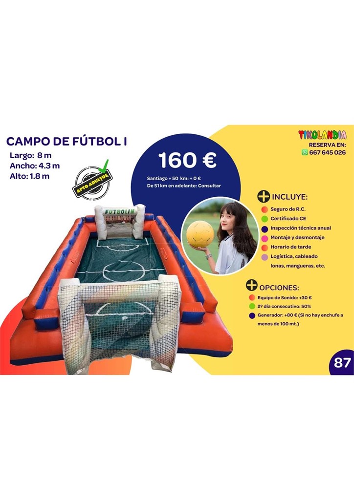 Foto 1 HINCHABLE CAMPO DE FÚTBOL 