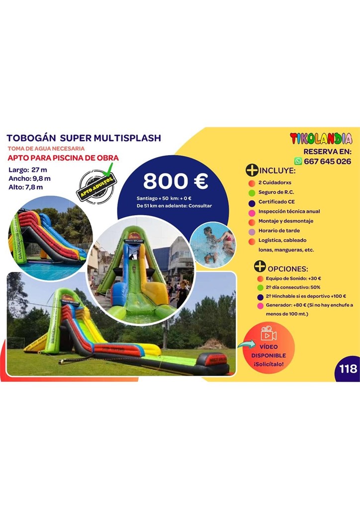 Foto 1 HINCHABLE TOBOGAN SUPER MULTISPLASH