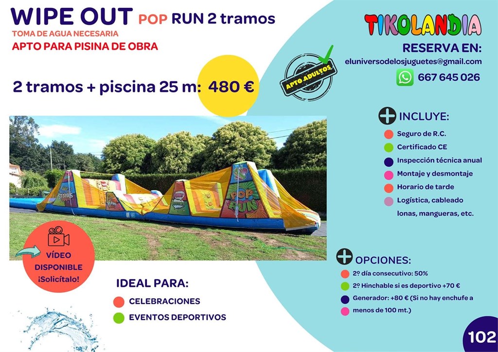 Foto 1 HINCHABLE WIPE OUT pop RUN 