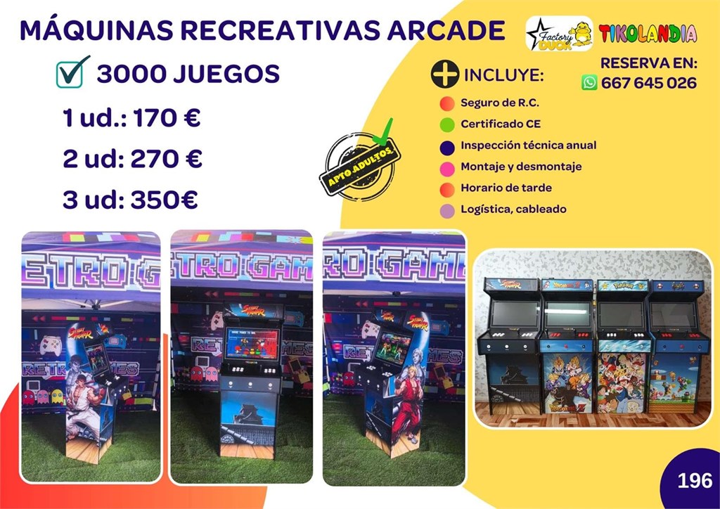 Foto 2 MÁQUINAS RECREATIVAS ARCADE