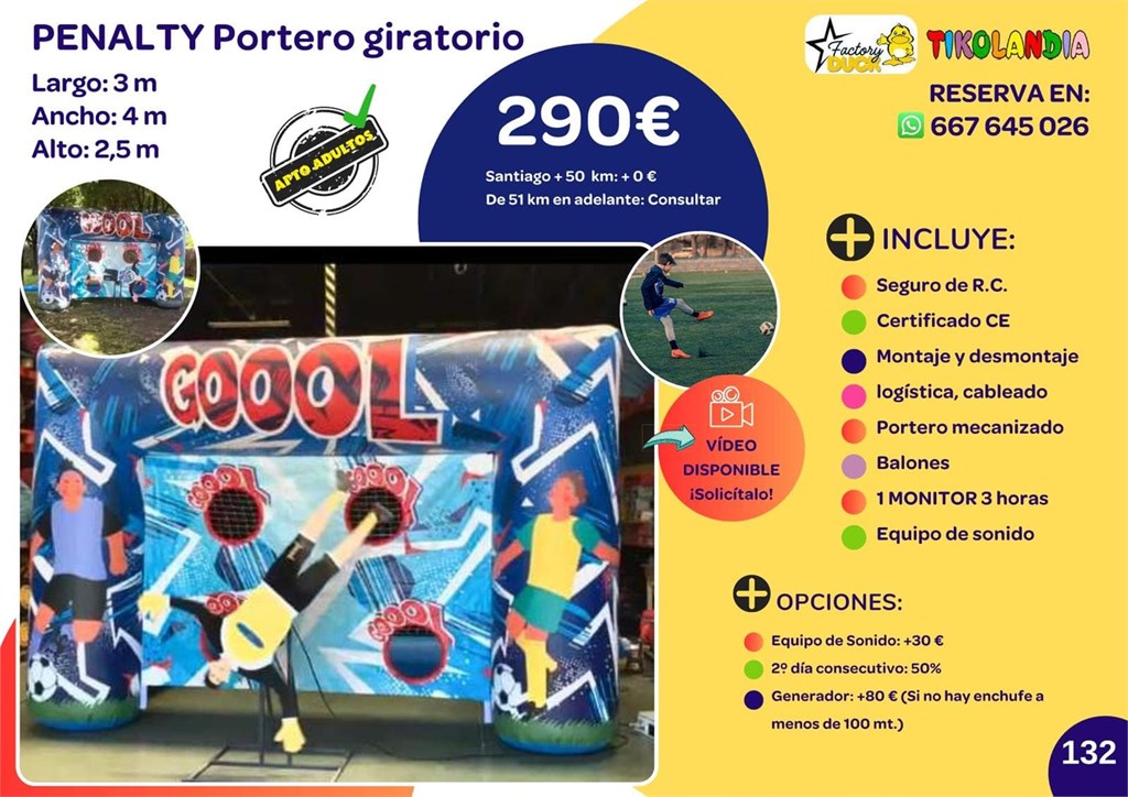 Foto 1 PENALTY PORTERO GIRATORIO