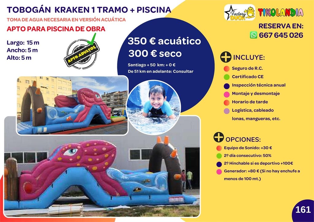 Foto 1 TOBOGAN KRAKEN 1 TRAMO + PISCINA