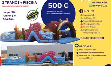 TOBOGÁN KRAKEN 2 TRAMOS+PISCINA