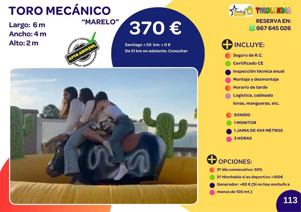 Foto 1 TORO MECÁNICO MARELO